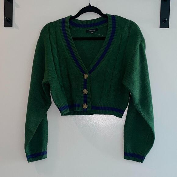 Green Preppy Cardigan - Picture 2 of 4